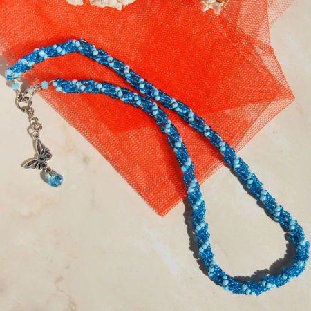 Colier Spirala Albastră din margele sticlă [7]