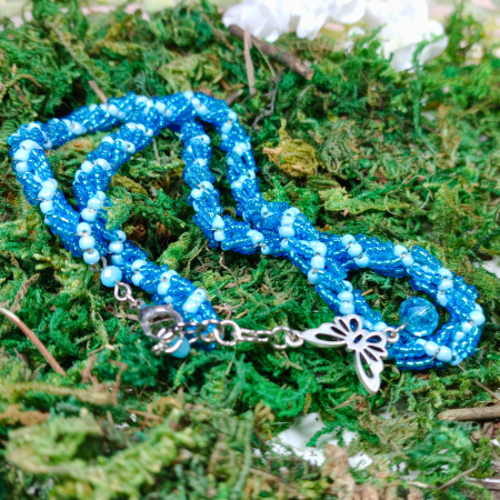 Colier Spirala Albastră din margele sticlă [5]