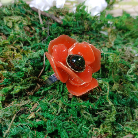 Inel floare de mac rosu [3]