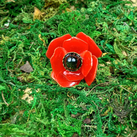 Inel floare de mac rosu [2]