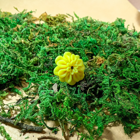 Inel reglabil cu floare dalie galbenă [3]