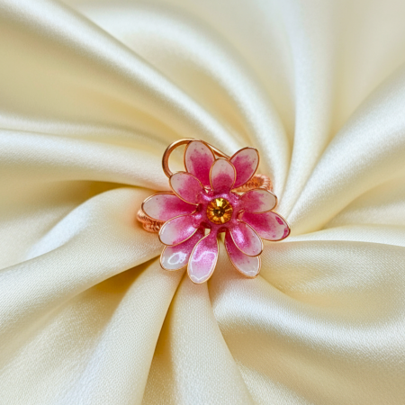 Inele - Inel reglabil Floare Roz