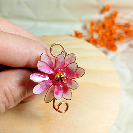 Inel reglabil Floare Roz [2]