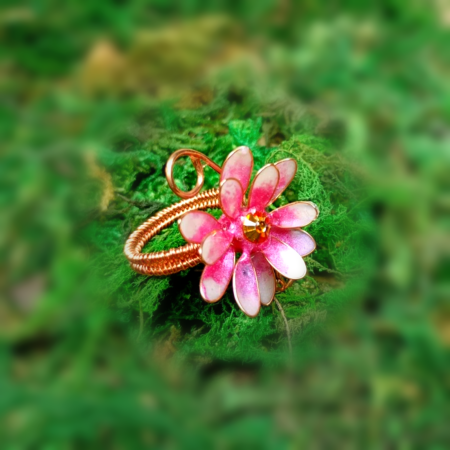 Colecția Florală - Inel reglabil Floare Roz