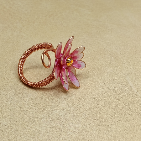 Inel reglabil Floare Roz [11]