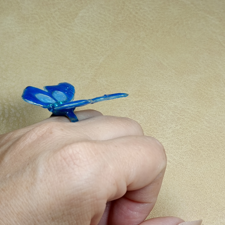 Inel reglabil Fluture Albastru rasina [11]