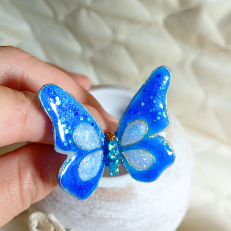 Inel reglabil Fluture Albastru rasina [14]