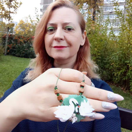 Pandantiv lebada mama si copilul [10]