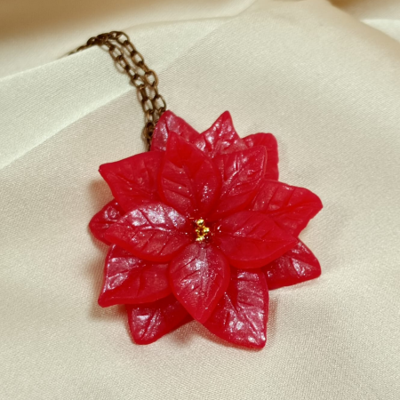 CRACIUN - Pandantiv Poinsettia