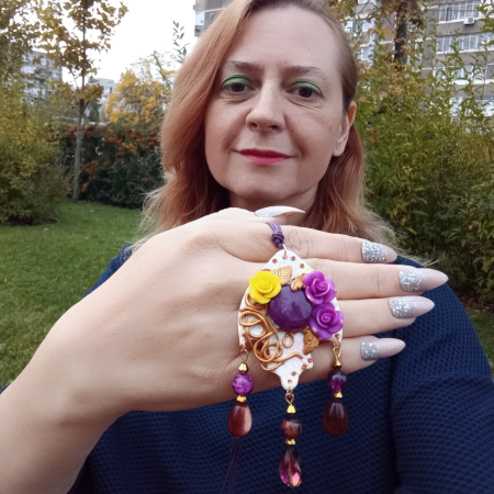 Pandantiv Trandafiri Mov [3]