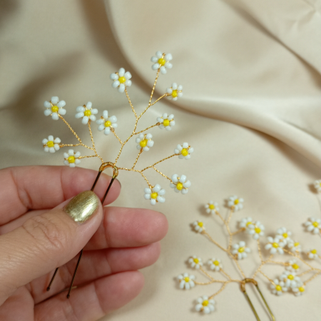 Set 4 ace de par cu floricele albe [1]