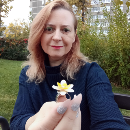 Set cercei si inel flori albe [15]