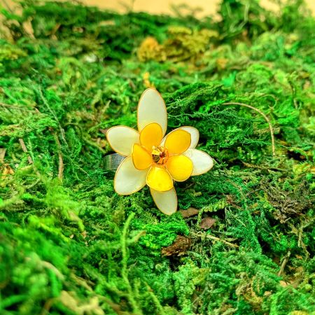 Set cercei si inel flori albe [8]