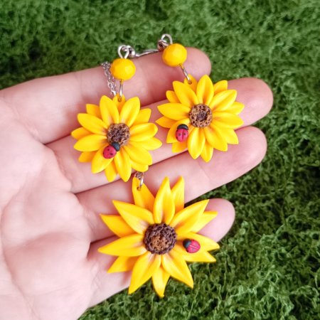 Seturi flori - Set handmade Floarea-Soarelui și Buburuză