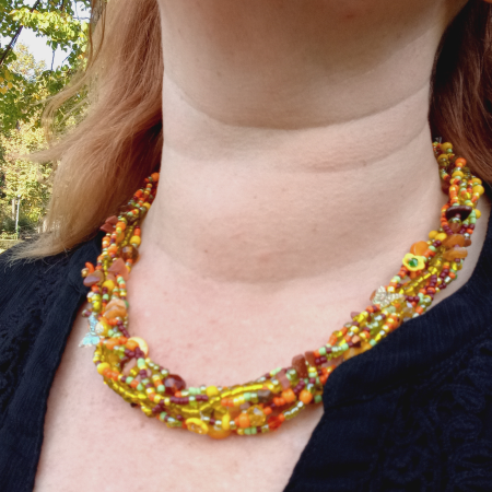 Coliere - Toamnă cu aripi – colier statement handmade