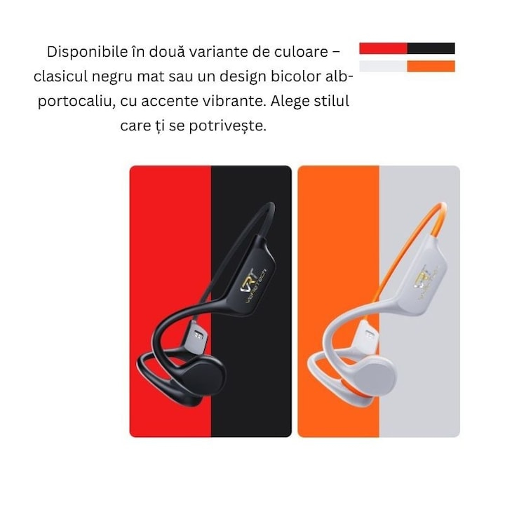 Casti Premium VeReTech, prin Conductie Osoasa, Wireless, Bluetooth 5.4, 200 Mah, High Definition Sound, Incarcare Magnetica, Capacitate de Stocare 32 GB, Alb [6]