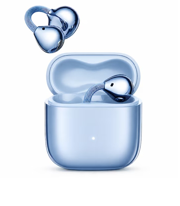 Casti Open-Ear Premium VeReTech Albastru cu Cercei Cristal Bluetooth 6.0 [2]