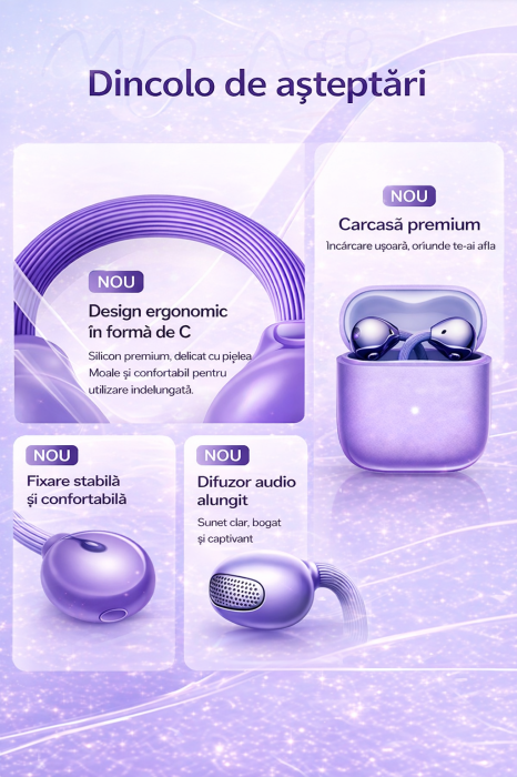 Casti Open Ear VeReTech Mov Bluetooth Wireless Clip On [6]