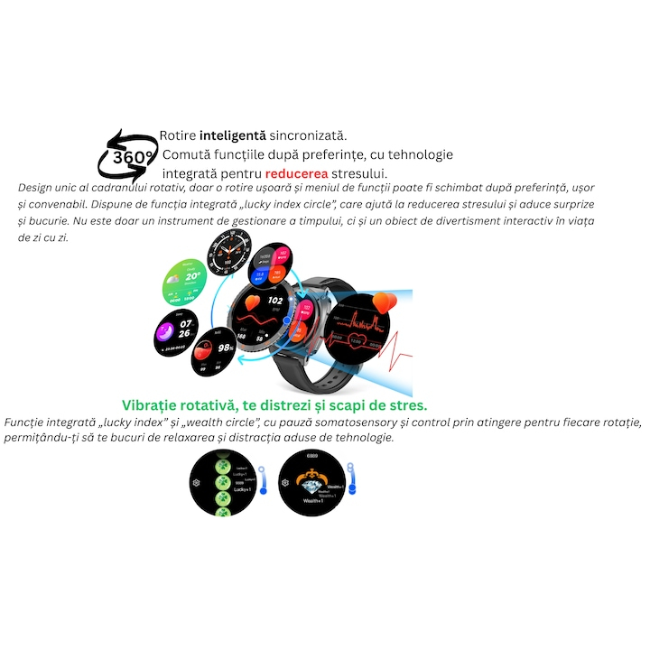 Ceas SmartWatch Premium cu ChatGPT, by VeReTech, Cadran Rotativ, Ecran Amoled de 1.43 inch, 466*466 Pixeli, IP68, Bluetooth 5.4, Spo2, Ritm Cardiac, Somn, 200 Moduri Sport, Comenzi Vocale prin AI [11]