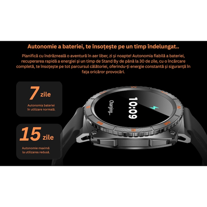 Ceas SmartWatch Premium cu ChatGPT, by VeReTech, Cadran Rotativ, Ecran Amoled de 1.43 inch, 466*466 Pixeli, IP68, Bluetooth 5.4, Spo2, Ritm Cardiac, Somn, 200 Moduri Sport, Comenzi Vocale prin AI [7]