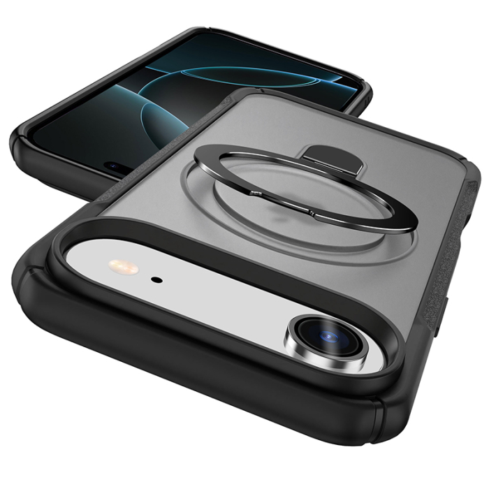 Husă de protecție, VeReTech, pentru iPhone 17 Air, gri, inel magnetic ajustabil, compatibil MagSafe [2]