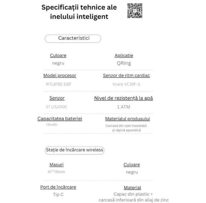 Inel Inteligent Smart Ring Marimea 13, by VeReTech, cu Monitorizare Avansata, Puls, Pasi, Somn, Calorii si Stres, Afisaj LED, Functie de Controller, Bluetooth, Rezistent la Apa 1 ATM, Compatibil Andro [5]