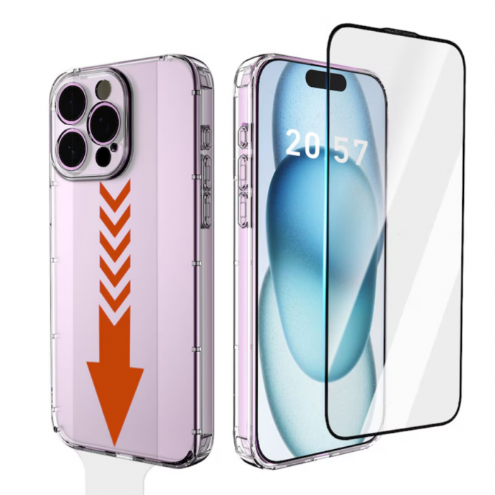 Kit de Husa din Silicon si Folie de Protectie Clear, InstaShield by VeReTech pentru iPhone 16 Pro Max, cu Kit de Aplicare Instanta Care Se Transforma in Husa si Functie Automata de Indepartare a Prafu [5]