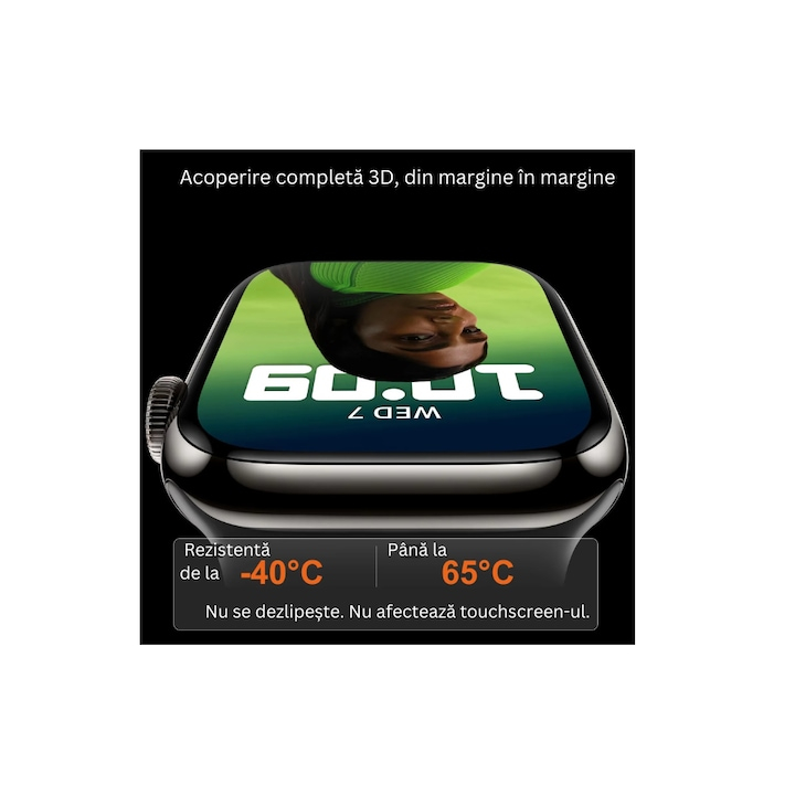 Set 2 Folii de Protectie InstaShield by VeReTech pentru Apple Watch Ultra 1 si 2 de 49 mm, cu Kit de Aplicare Instanta si Functie Automata de Indepartare a Prafului [2]