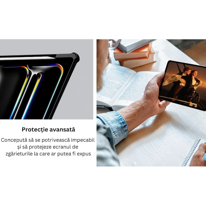 Set 2 Folii de Protecție InstaShield by VeReTech pentru iPad Air(2024) 11", cu Kit de Aplicare Instantă și Funcție Automată de Îndepărtare a Prafului, din Sticlă Securizată 9H+, Ultra Claritate Super  [2]