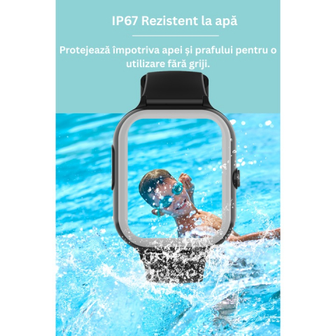 Ceas SmartWatch Premium cu Android si GPS 4G pentru Copii, by VeReTech, Ecran Amoled de 1.78 inch, 368*448 Pixeli, WhatsApp, SOS, IP67, Bluetooth, Pozitionare LBS + GPS + WIFI, 22 Canale GPS [3]