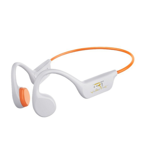 Căști prin conducție osoasă - Casti Premium VeReTech, prin Conductie Osoasa, Wireless, Bluetooth 5.4, 200 Mah, High Definition Sound, Incarcare Magnetica, Capacitate de Stocare 32 GB, Alb