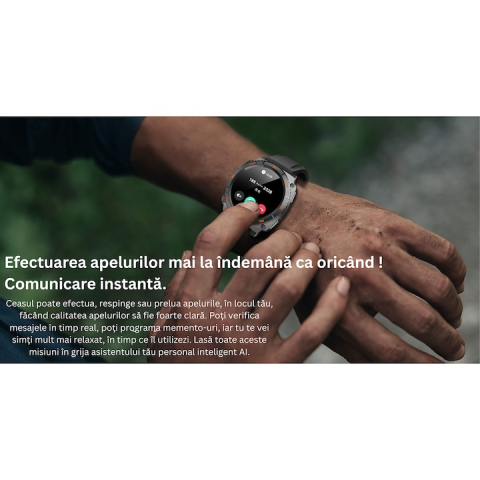 Ceas SmartWatch Premium cu ChatGPT, by VeReTech, Cadran Rotativ, Ecran Amoled de 1.43 inch, 466*466 Pixeli, IP68, Bluetooth 5.4, Spo2, Ritm Cardiac, Somn, 200 Moduri Sport, Comenzi Vocale prin AI [7]