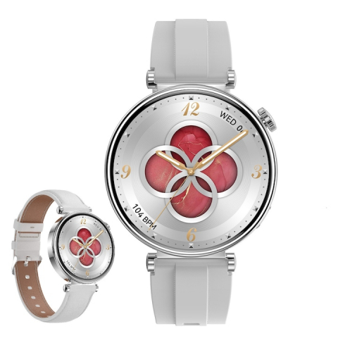 Smartwatch by VeReTech - Ceas SmartWatch Premium de Dama, VeReTech, Argintiu, Ecran Super Amoled de 1.32 inch, cu 2 Bratari, 466*466 Pixeli, IP68, Bluetooth 5.3, NFC, cu 37 Aplicatii, Spo2, Ritm Cardiac, Tensiune, Somn, Multi