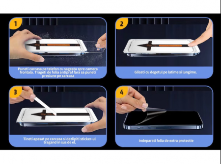 Folie de Protecție Privacy, InstaShield by VeReTech pentru iPhone 16 Plus, cu Kit de Aplicare Instantă și Funcție Automată de Îndepărtare a Prafului, din Sticlă Securizată 9H+, Claritate Super HD [1]