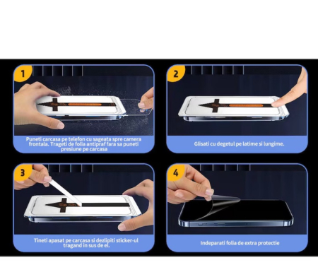 Folie de Protectie Privacy, InstaShield by VeReTech pentru iPhone 17 Air, cu Kit de Aplicare Instanta si Functie Automata de Indepartare a Prafului, din Sticla Securizata 9H+, Claritate Super HD, Trat [1]