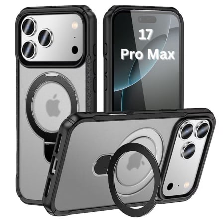 Huse pentru protecție - Husă de protecție VeReTech, pentru iPhone 17 Pro Max, gri mat, inel magnetic ajustabil, TPU