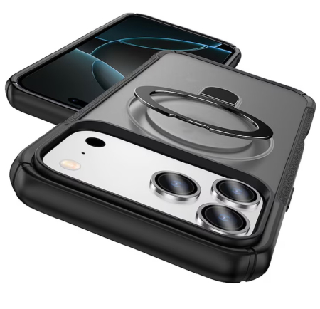 Husă de protecție VeReTech, pentru iPhone 17 Pro Max, gri mat, inel magnetic ajustabil, TPU [1]