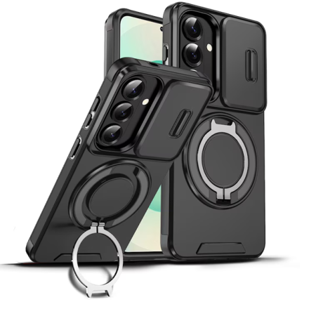 Huse pentru protecție - Husa de Protectie VeReTech, Premium, pentru S26, din Silicon, cu Inel Ajustabil, Acoperire Camera, Compatibila cu Incarcarea Wireless, Negru