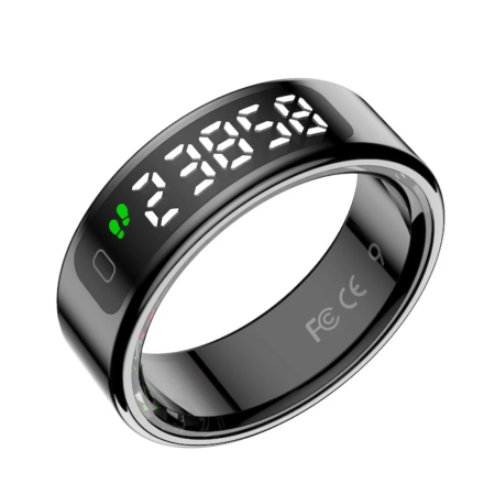 Inele inteligente - Inel Inteligent Smart Ring Marimea 13, by VeReTech, cu Monitorizare Avansata, Puls, Pasi, Somn, Calorii si Stres, Afisaj LED, Functie de Controller, Bluetooth, Rezistent la Apa 1 ATM, Compatibil Andro