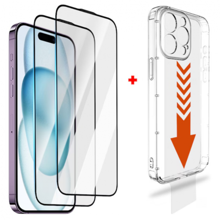 Kit de Husa din Silicon si Folie de Protectie Clear, InstaShield by VeReTech pentru iPhone 16, cu Kit de Aplicare Instanta Care Se Transforma in Husa si Functie Automata de Indepartare a Prafului, din [1]