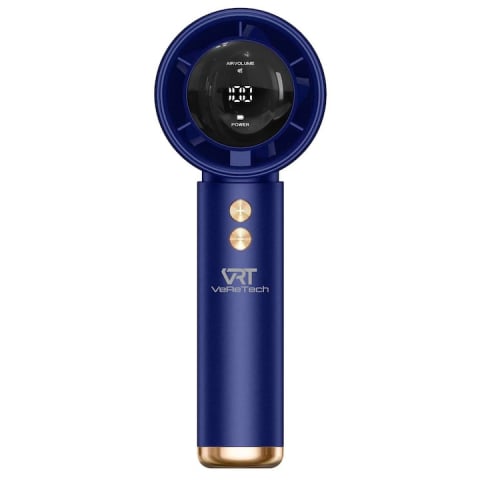 Ventilatoare portabile - Ventilator de Mana Ultra-Compact BreezeMaster by VeReTech, Portabil, cu Ecran LCD, Puterea Turbinei, 100 Nivele de Intensitate si Display Nivel Baterie, Incarcare Rapida, cu Cablu USB Tip C Inclus, Al