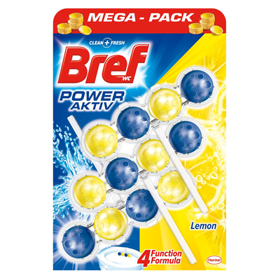 Bref Power Aktiv Odorizant Toaleta Lemon 3X50 g [1]