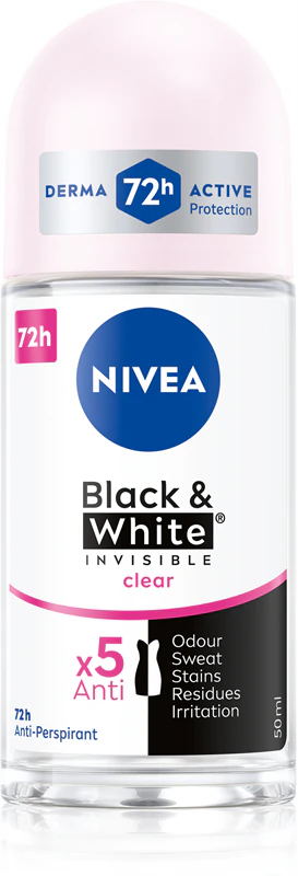 Deodorant roll-on Black & White Invisible Clear, 50 ml, Nivea [1]