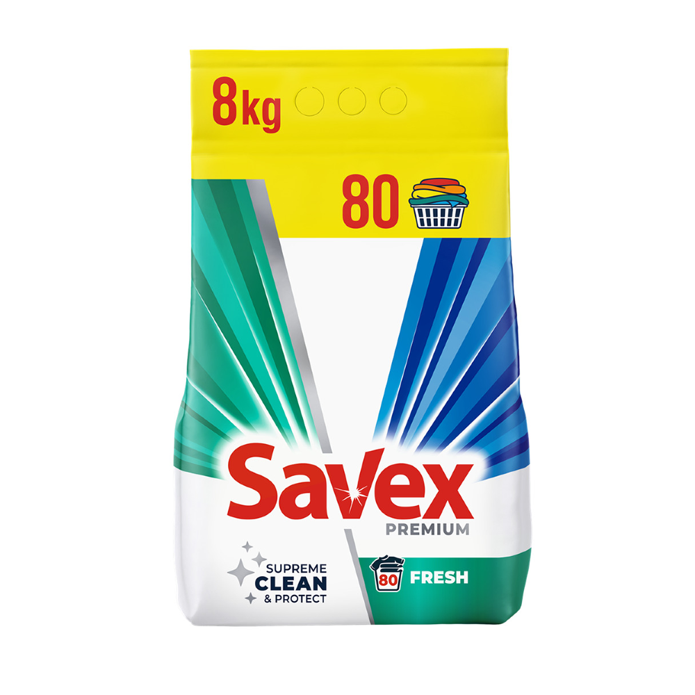 Detergent de rufe automat Savex PremiumFresh, 80 spalari, 8kg [1]