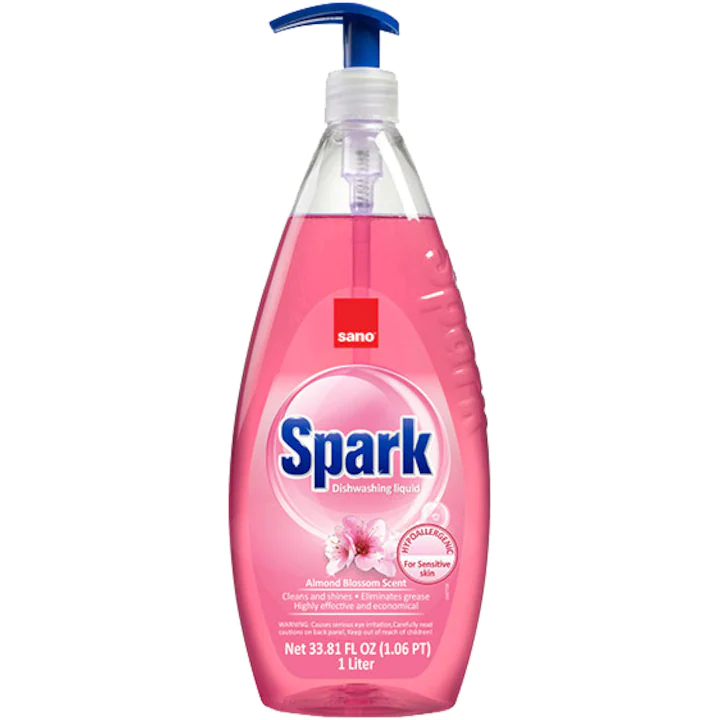 Detergent vase cu balsam cu pompita Sano Spark Migdale, 1L [1]