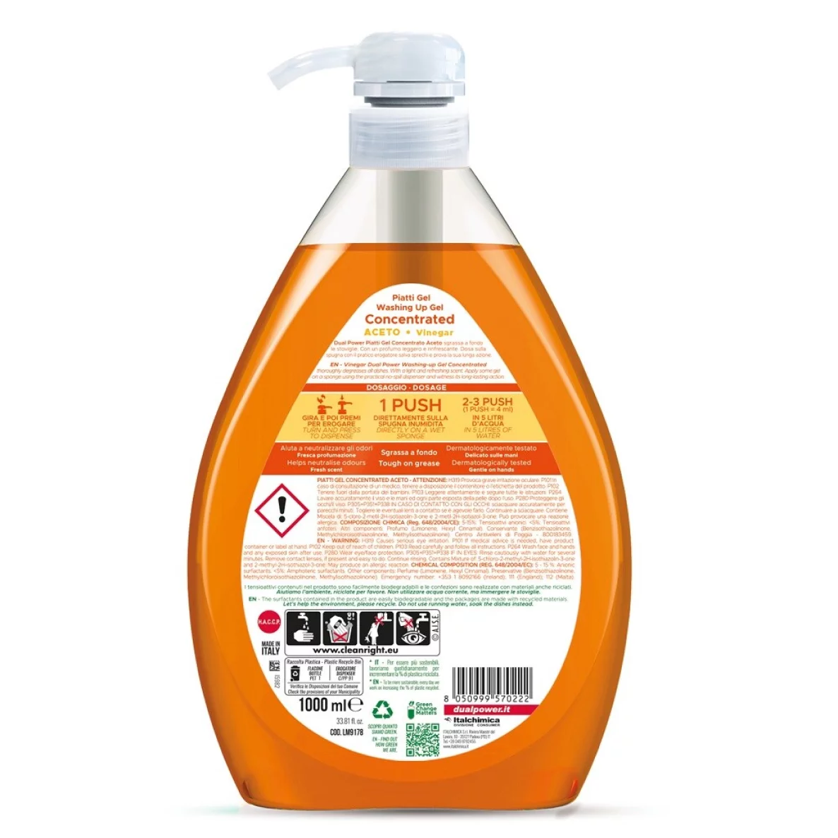 Detergent vase manual otet cu pompa, 1 L, Dual Power [2]
