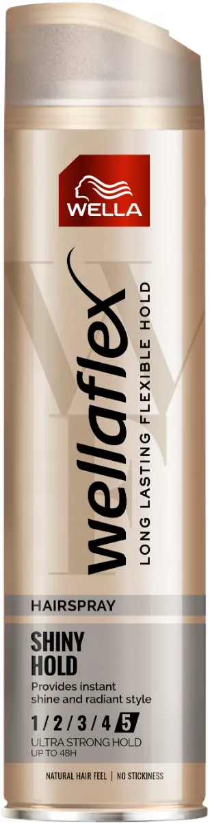 Fixativ pentru par Wellaflex Shiny & Hold cu fixare ultra puternica, Fixare 5/5, 250ml [1]