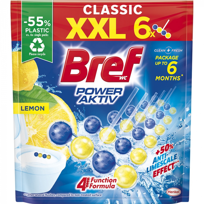 Odorizant toaleta BREF Power Aktiv Lemon, 6 x 50g [1]