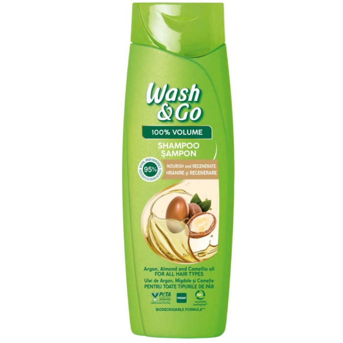 Sampon cu ulei de argan, midgale si camelie, 360ml, Wash&Go [1]