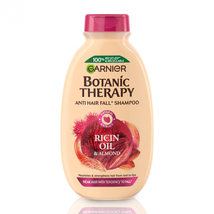 Sampon pentru par fragil cu tendinta de cadere Ricin Oil & Almond, 250ml, Botanic Therapy [1]